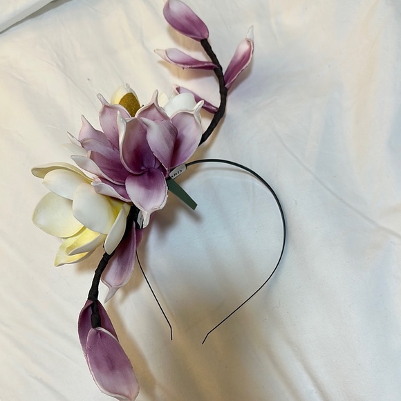 Fascinator Floral Headband with Purple and Yellow Accents - Picture 1 of 2